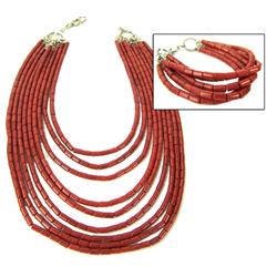 Pueblo Coral Necklace Set