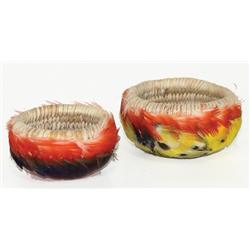 2 Pomo Feather Baskets
