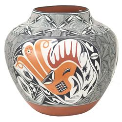 Acoma Pottery Jar- Signed "R.T."