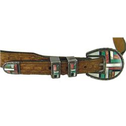 Zuni Inlay Buckle Set & Belt