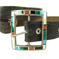 Zuni Inlay Buckle with Belt