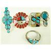 Image 1 : 5 Navajo & Zuni Rings