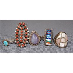 FIVE NAVAJO RINGS