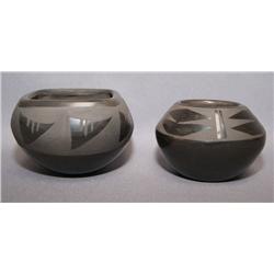 TWO SANTA CLARA POTTERY BOWLS