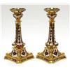 Image 2 : Crown Derby ''Old Imari'' porcelain candlesticks