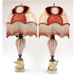 Italian Art Glass table lamps