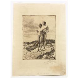 Etching, Anders Zorn, The Two