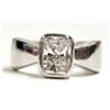 Image 1 : Solitaire diamond radiant cut platinum ring