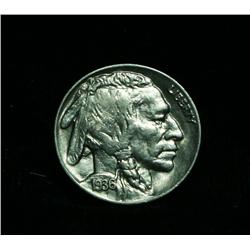 1936-p Buffalo Nickel Grades Au58
