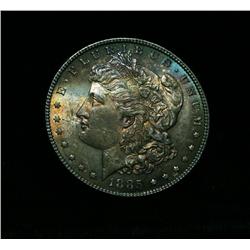 1885-p Rainbow Toned Morgan Dollar Grades Choice Uncirculated ms64