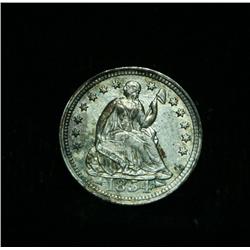 1854-p with arrows Seated Liberty Half Dime 1/2 10c Grades ms62  RARE VARIETY