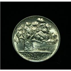1935 Connecticut Tercentenary Commemorative Half Dollar Grades Gem Uncirculated ms65