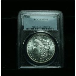 PCGS 1888-p Morgan Dollar Graded Choice Uncirculated ms64  PCGS
