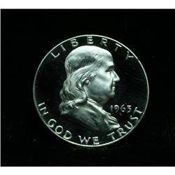 Deep Cameo 1963 Proof Franklin Half Dollar grades PR67 Deep Cameo