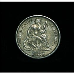 1875-cc Above Bow Seated Liberty Dime 10c Grades ms61/62