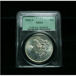 PCGS Original Green Holder 1883-o Morgan Dollar Graded Choice Uncirculated ms64  PCGS OGH