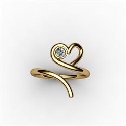 Heart Design Diamond 0.10 ctw Round Ring 18kt W/Y Gold