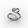 Image 2 : Heart Design Diamond 0.10 ctw Round Ring 18kt W/Y Gold