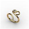 Image 3 : Heart Design Diamond 0.10 ctw Round Ring 18kt W/Y Gold