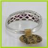 Image 3 : Genuine  1.53 ctw Ruby & Diamond Ring 18KT White Gold Ring Size 6.5