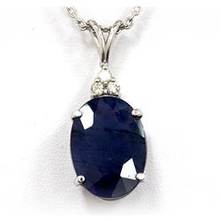 Genuine 16.44 ctw Sapphire Necklace 14kt W/Y Gold 14kt 2.76g