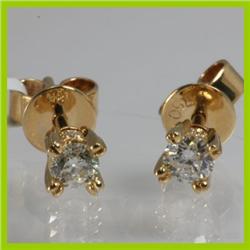 Genuine 0.42 ctw Diamond Stud Earring 18kt Gold-Yellow