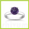 Image 1 : Genuine 0.85 ctw Amethyst Solitaire Ring 14kt Gold-White