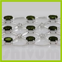 Genuine Vintage Design  20.95 ctw Peridot Bracelet  14K White or Yellow Gold