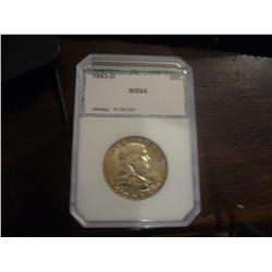 1963-D MS64 PCI GRADED FRANKLIN HALF DOLLAR