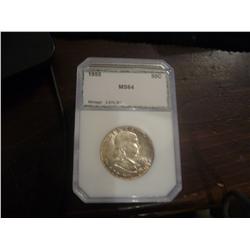 1955 FRANKLIN HALF DOLLAR MS64 PCI GRADED