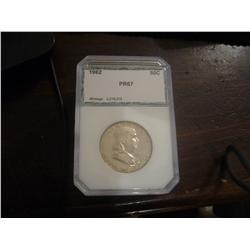 1962 PR67 FRANKLIN HALF DOLLAR GRADED PCI