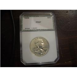 1959 PR67 FRANKLIN HALF DOLLAR PCI GRADED