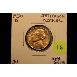 1950-D (Brilliant Uncirculated) Nice Color Jefferson Nickel