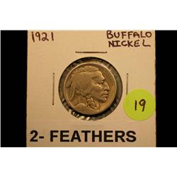 1921 Buffalo Nickel (Two Feather Variety)