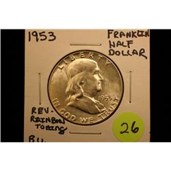 1953 Franklin Half Dollar (B.U. Rev. Rainbow Toning)