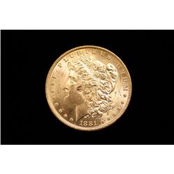 1881-O Morgan Silver Dollar B.U. Nice Rainbow Reverse