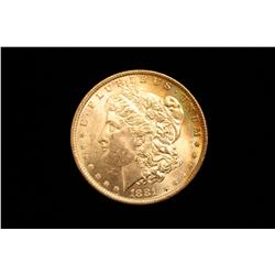 1881-O Morgan Silver Dollar B.U. Nice Rainbow Obverse