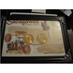 SACAGAWEA COINS IN A FRAME