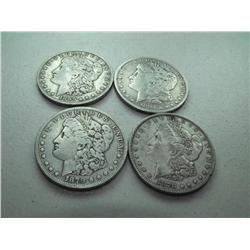 (4) Morgan Dollars 78p,84s,79s,85o