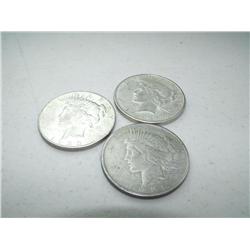 (3) Peace Dollars 23d,23s,25p
