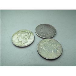 (3) Peace Dollars 22s,26s,26p