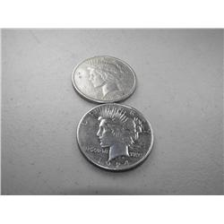 (2) Peace Dollars 23p,24p