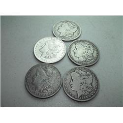 (5) Morgan Dollars 880,92o,86o,83o,80s