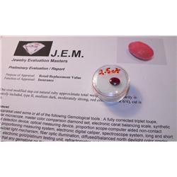 2.5 ct. Natural Ruby Gem $ 900 GG GIA