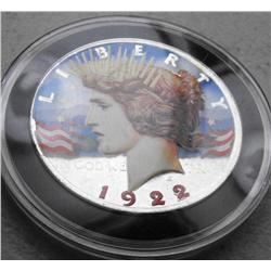 1922 Peace Dollar Hand Colored