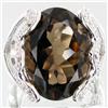 Image 1 : 47.83twc Smoky Quartz Diamond Sterling Ring (JEW-3414)