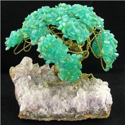 Handcrafted Amethyst Brass Wire Tree (DEC-446)