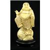Image 1 : Chinese Handcarved Bone Dancing Buddha on Ball & Base (CLB-705)