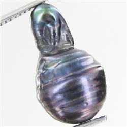 10.04ct Baroque Peacock Black South Sea Saltwater Pearl (GEM-33258)