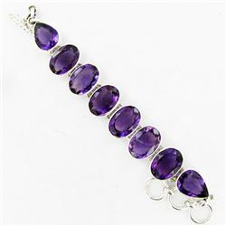 185twc Deep Purple Amethyst Sterling Bracelet (JEW-3348)